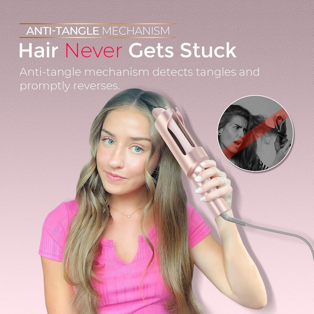 Lockenstab Automatisch - Lockenstab Grosse Locken 32mm Beach Waves Lockenwickler für Lange Haare TYM