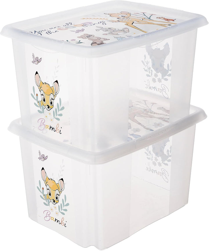 keeeper Bambi Aufbewahrungsbox mit Deckel, Dreh- und stapelbar, Für Kinder, 30 l, Karolina, Transpar