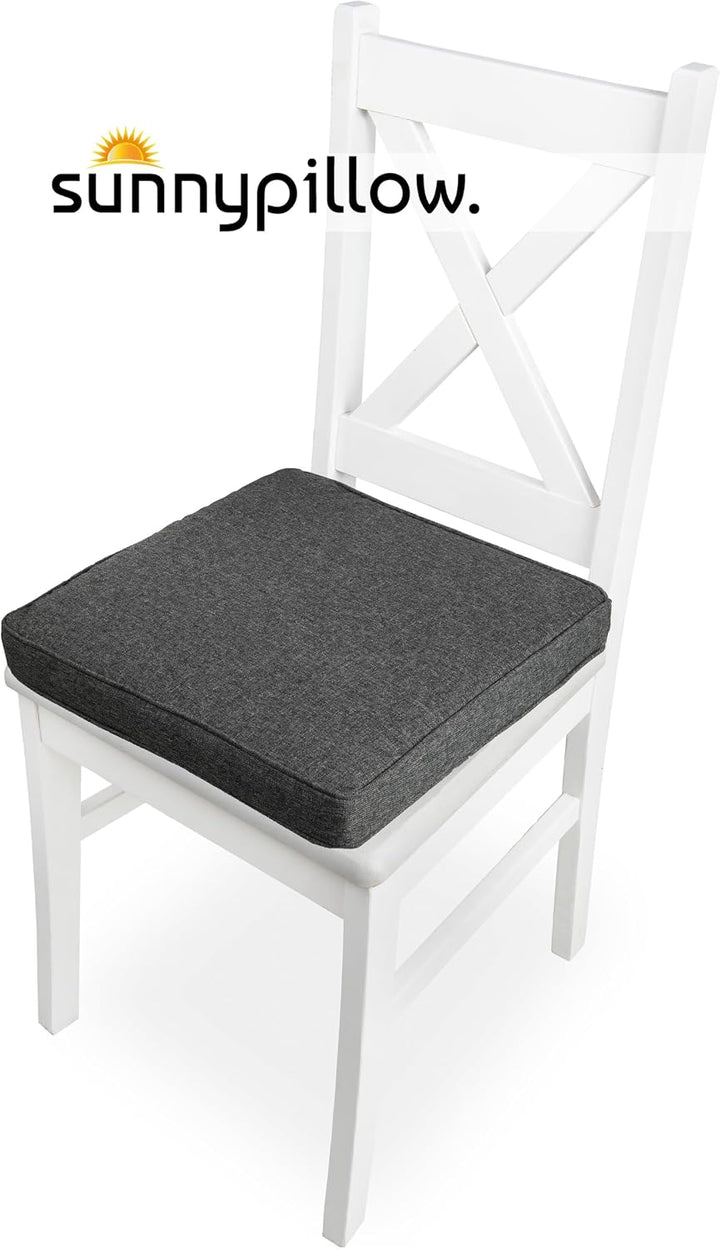sunnypillow 4er Set Stuhlkissen wasserdicht UV-lichtecht 50 x 50 x 5cm - Polsterauflage Auflage für