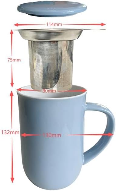 Viva Scandinavia Porzellan Tee Tasse mit Teesieb für lossen Tee, becher mit deckel, Kaffee-Becher mi