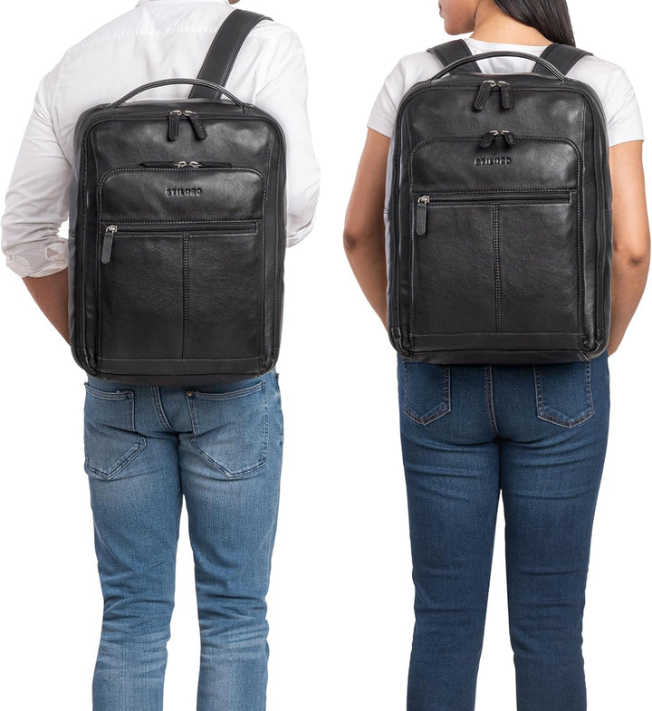STILORD 'Gordon' Rucksack Leder Herren und Damen Messenger Rucksack Laptop 17 Zoll Lederrucksack Dam