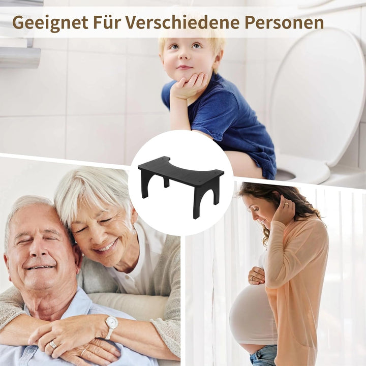 Holz-Toilettenhocker, Holz-Toilettenhocker für Erwachsene, ergonomischer 35°-Hocktoilettensitz, Bequ