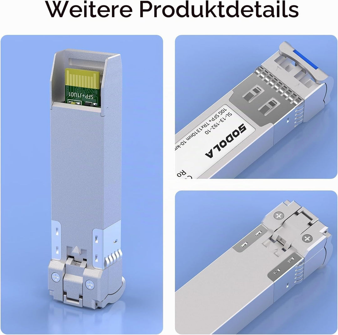 Sodola 10GBase-LR SFP+ Transceiver, 10G 1310nm SMF, bis zu 10 km, Kompatibel mit Cisco SFP-10G-LR, M