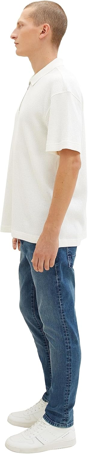 TOM TAILOR Herren Troy Slim Jeans 33W / 34L 10123 - Destroyed Mid Stone Blue Denim, 33W / 34L 10123