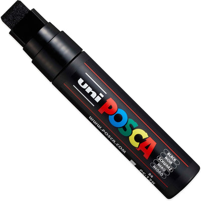 POSCA - Schwarz - Komplettset mit 7 Stiften (PC-17K, PC-8K, PC-5M, PC-3M, PC-1M, PC-1MR, PCF-350)
