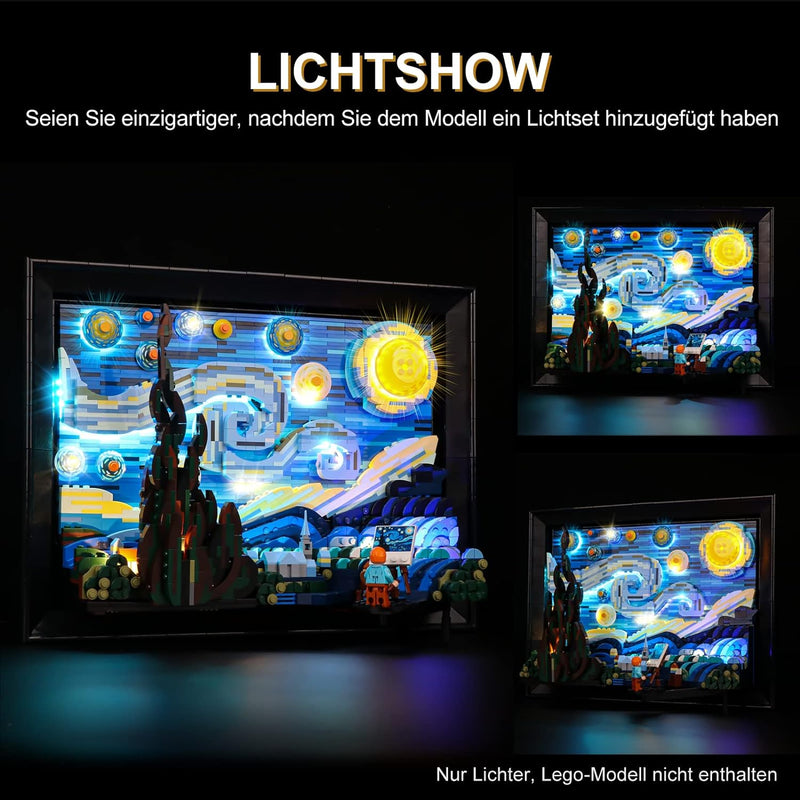 cooldac Led Licht Kit für Lego 21333 Ideas Vincent Van Gogh Sternennacht, Fernbedienung Led Licht Se