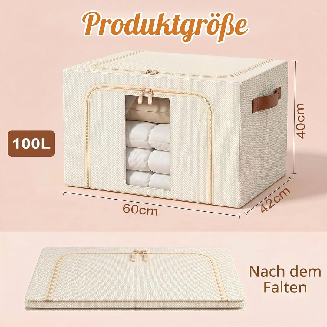 Kleidung Aufbewahrungstasche Faltbar Metallrahmen: Stapelbare Aufbewahrungsbox mit Deckel für die Kl