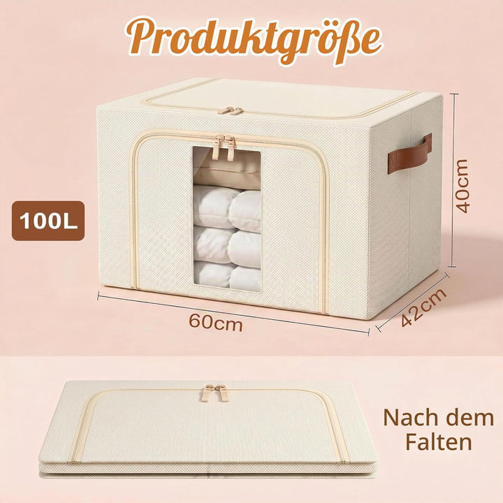 Kleidung Aufbewahrungstasche Faltbar Metallrahmen: Stapelbare Aufbewahrungsbox mit Deckel für die Kl