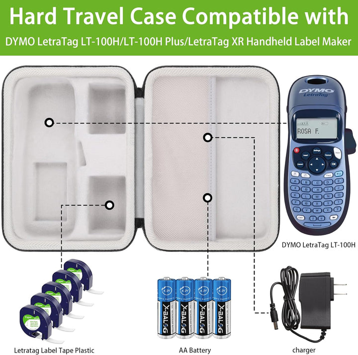 Khanka (Nur Tasche) Hart Tasche Case für Dymo LetraTag LT-100H/ LT-100H+ Plus/LetraTag XR Beschriftu
