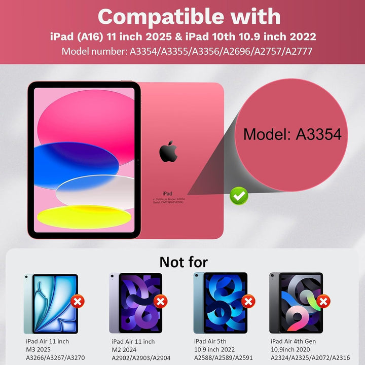 Hülle Tastatur für iPad (A16) 11./10. Generation (2025/2022), (11/10.9 Zoll) - QWERTZ, Beleuchtete,