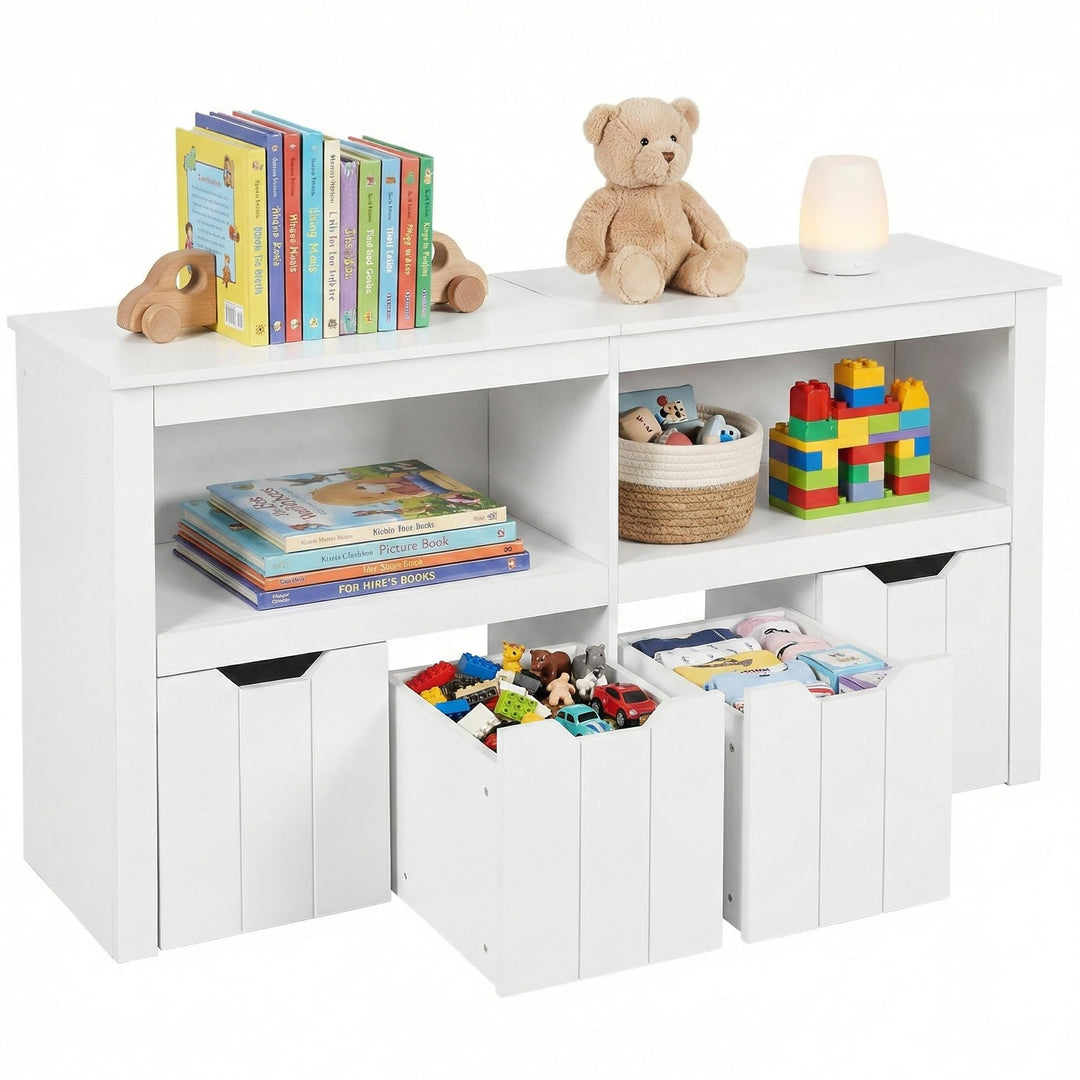 Kinderregal Spielzeugregal mit Boxen,Kinderzimmer Regal Kinder Bücherregal mit Kinderkommode,Spielze