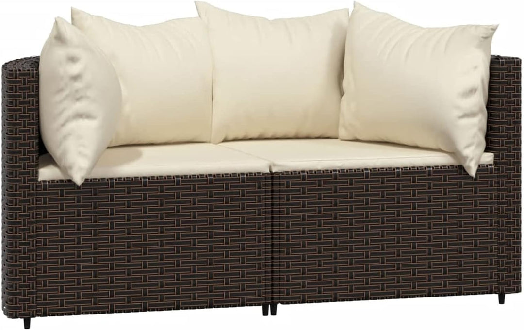 Yolola Poly-Rattan 2-Sitzer Balkonsofa | Balkonmöbel Kleiner Balkon | Gartensofa Set | Rattan Garten