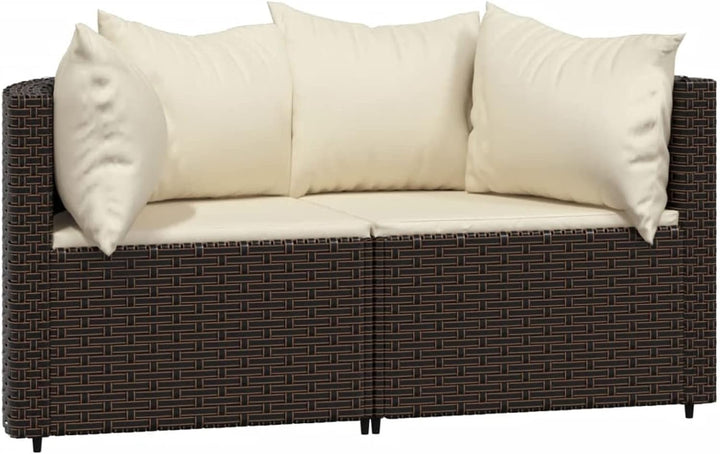 Yolola Poly-Rattan 2-Sitzer Balkonsofa | Balkonmöbel Kleiner Balkon | Gartensofa Set | Rattan Garten