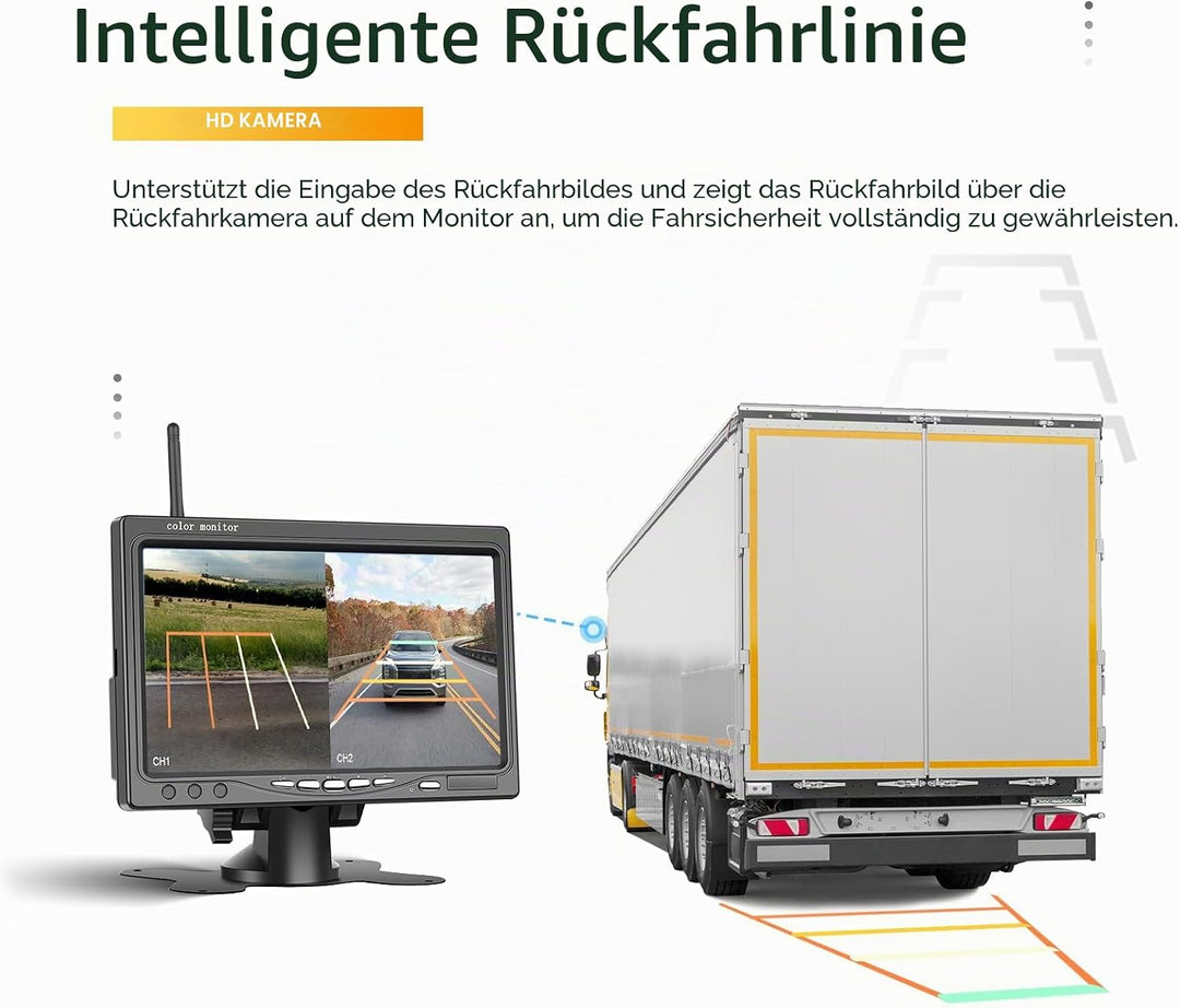 Kabellos Dual Rückfahrkamera Set HD 1080P 7&