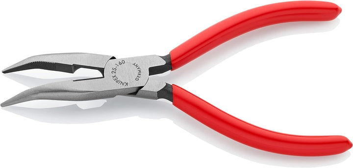 Knipex Flachrundzange mit Schneide (Radiozange) schwarz atramentiert, mit Kunststoff überzogen 160 m