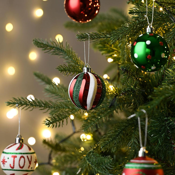 Valery Madelyn Weihnachtskugeln 30 Stücke 6CM Kunststoff Christbaumkugeln Weihnachtsdeko mit Aufhäng