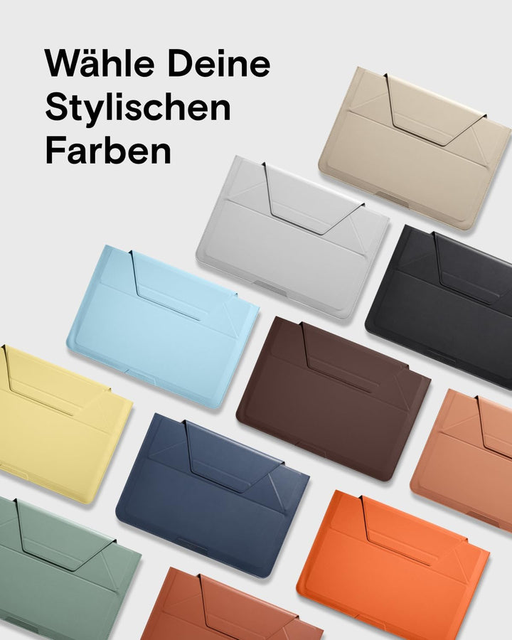 MOFT Laptop Hülle Tasche & Laptop Ständer für 15-16 Zoll Notebook, Laptoptasche aus Kunstleder mit 2