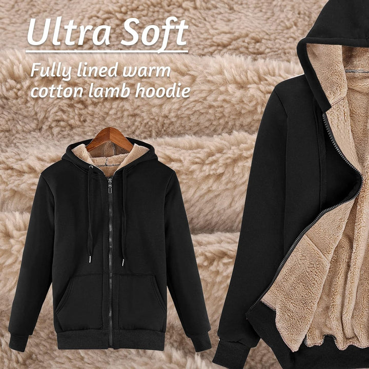 Niwicee Damen Kapuzenpullover mit Reissverschluss Winter Plus Fleecepullover Langarm Kapuzenjacke Sw