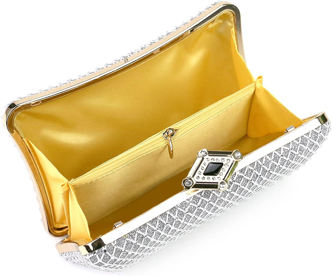 NICOLE &amp; DORIS Damen Abendtasche Clutch Handtaschen Elegant Umhängetasche Kleine Kettentasche Glitze