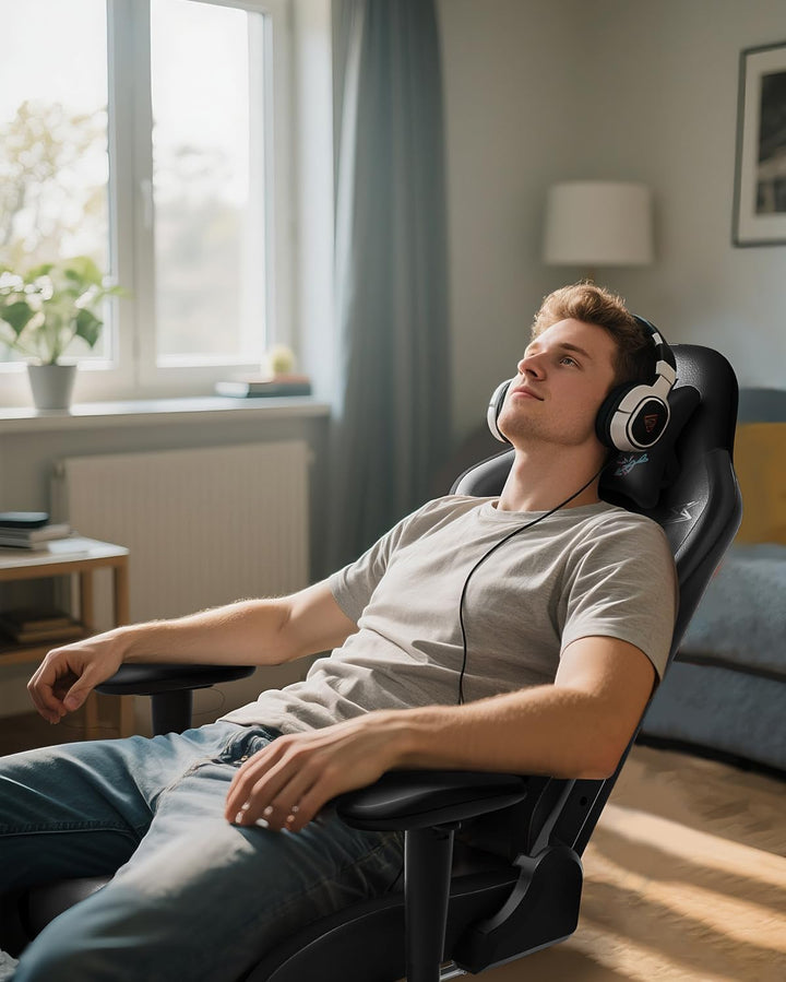 AutoFull C3 Gaming Stuhl Rennstil, Ergonomisch Gaming-Stuhl mit Fussstütze, Gaming Stühle mit Höhenv