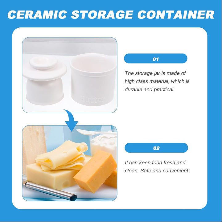BESTonZON Porzellan Butter Keeper Crock Französisch Butter Dish mit Deckel Keramik Butter Container