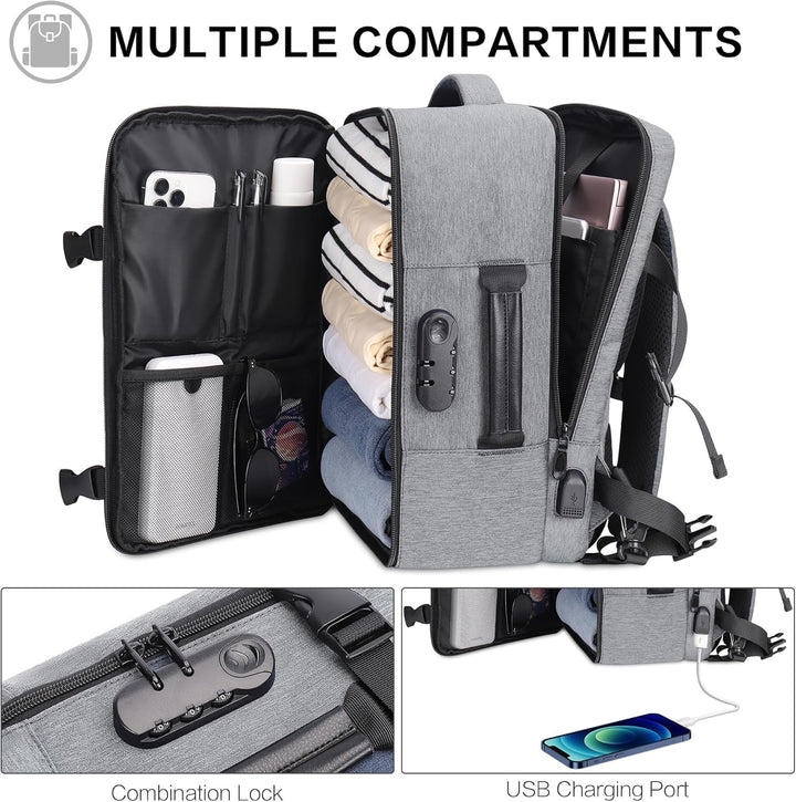 YOUNGOA Handgepäck 40x20x25 Reiserucksack Reisetasche für Ryanair Flugzeug mit LaptopFach 20L YG063