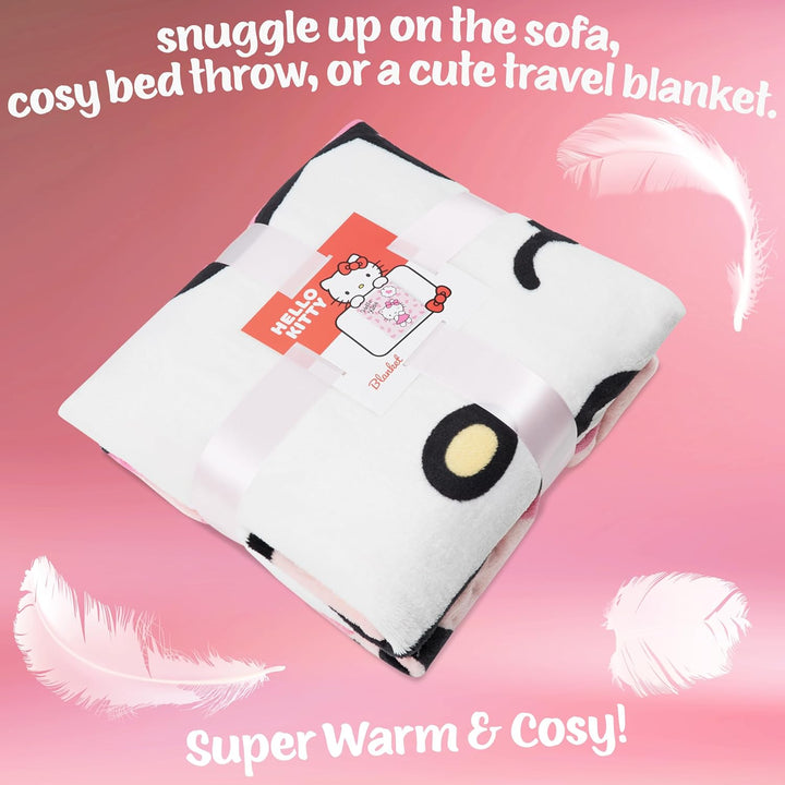 Hello Kitty Kuscheldecke, Flauschige Fleecedecke 150 x 130 cm - Geschenke für Frauen