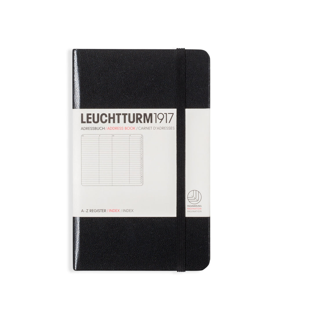 LEUCHTTURM1917 316927 Adressbuch Pocket (A6), Hardcover, Schwarz, Pocket (A6)