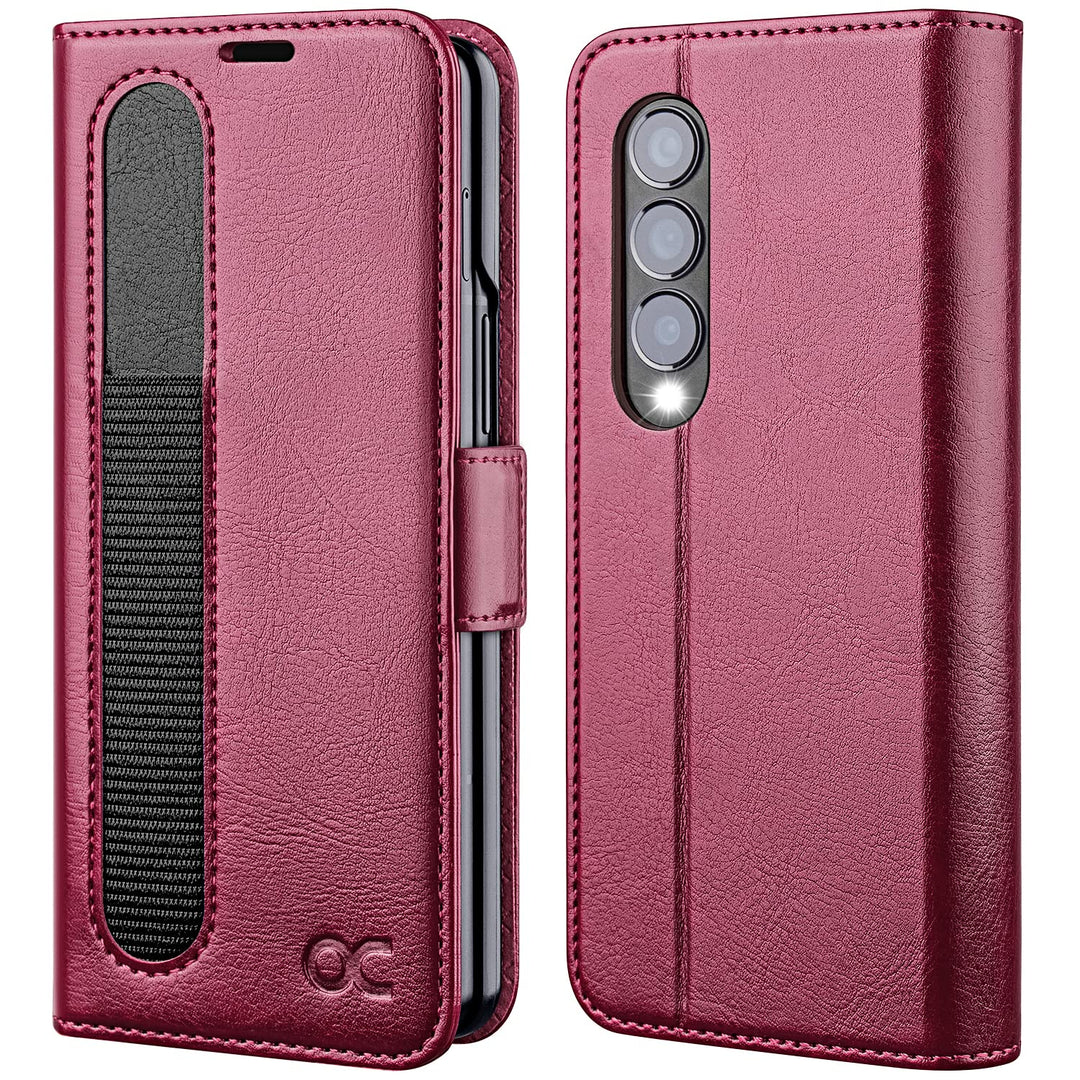 OCASE Hülle Samsung Galaxy Z Fold 4 5G Handyhülle mit [S Pen Halter] [Vorderseite Displayschutz] [Pr