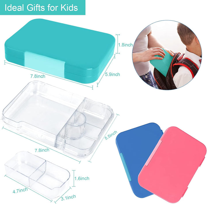 Lunchbox Kinder Bento Box, Brotdose mit Fächern, Robust und Auslaufsicher Brotzeitbox für Kinder Erw