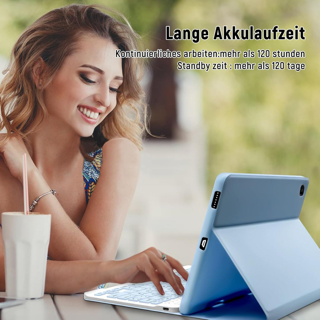Lielax Hülle mit Tastatur für Samsung Galaxy Tab S6 Lite (Deutsches QWERTZ)-Magnetically Detachable