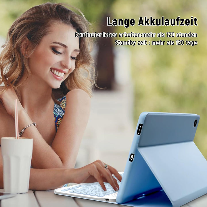 Lielax Hülle mit Tastatur für Samsung Galaxy Tab S6 Lite (Deutsches QWERTZ)-Magnetically Detachable