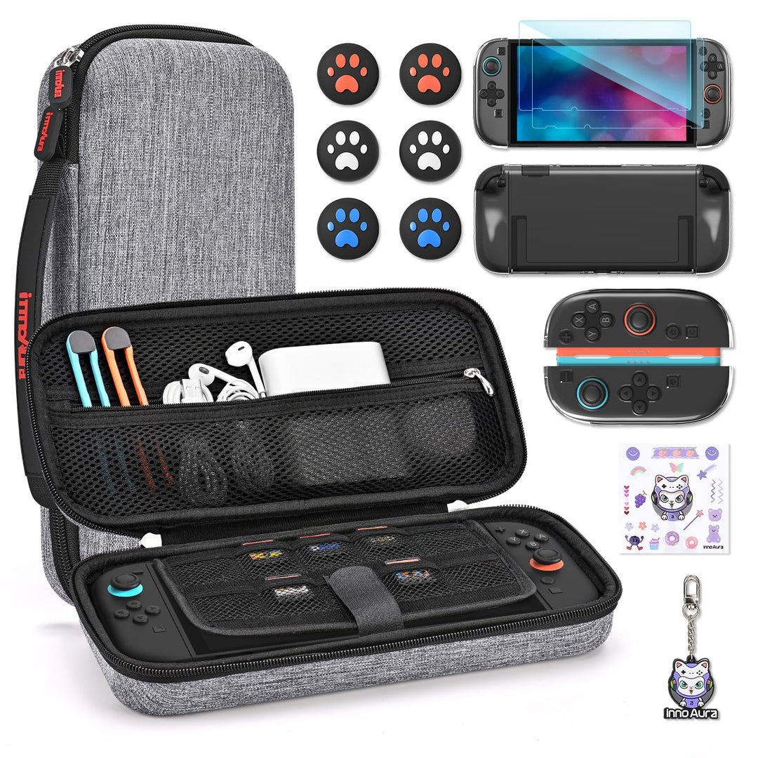 innoAura Switch 2 Tasche 14-in-1 Bundle für NS Switch 2 (2025), Switch 2 Case mit Tragetasche, Schut