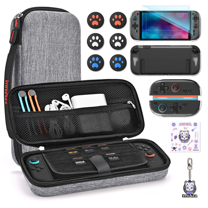 innoAura Switch 2 Tasche 14-in-1 Bundle für NS Switch 2 (2025), Switch 2 Case mit Tragetasche, Schut