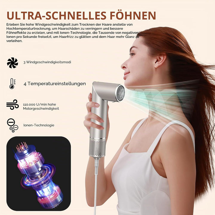 UKLISS 7 in 1 Hairstyler Pro Airstyler Ionen Föhn High-speed Haartrockner Heissluft Lockenwickler Th