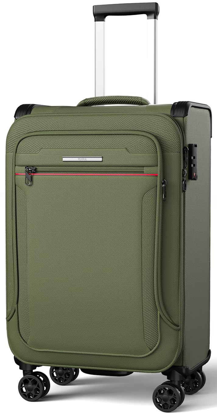 ABISTAB Weichschalenkoffer erweiterbar - Handgepäck Koffer klein 55x38x23cm, Stoffkoffer Trolley was