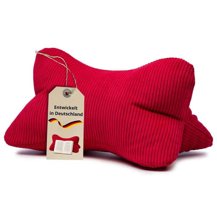 liebling Cord Lesekissen für Bett und Sofa, Bücherkissen, Lesehilfe, 40x25 cm, Leseknochen, Serie Ve