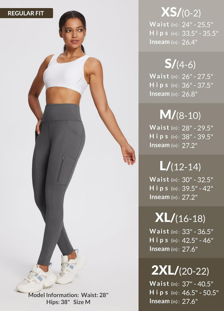 baleaf Damen Fleece gefütterte Leggings Wasserabweisend Hohe Taille Wanderleggings Thermo Leggings F