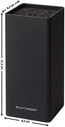 Echtwerk EW-MB-0120 Universal-Messerblock square mit Borsteneinsatz, schwarz, 22 cm