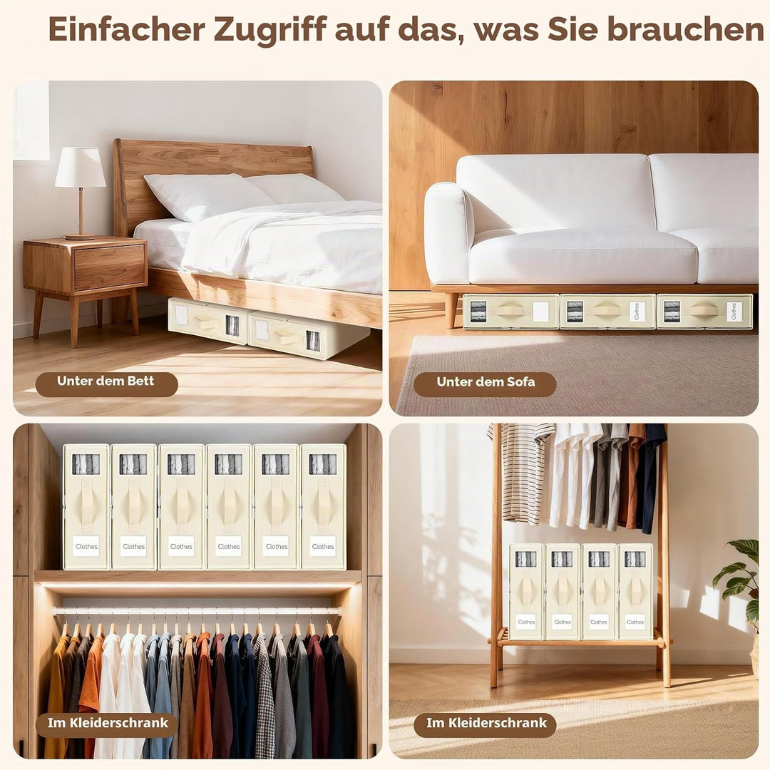 4 Stück Linen Bed Sheet Organiser Box, Faltbarer Bettwäsche Organizer Mit Sichtfenster Und Etikett,