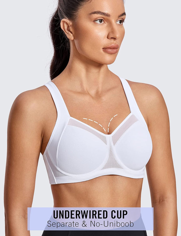 SYROKAN Damen Doppellagiger Sport BH - ohne Bügel,gepolsterte Cups,Ringerrücken 70B Weiss, 70B Weiss