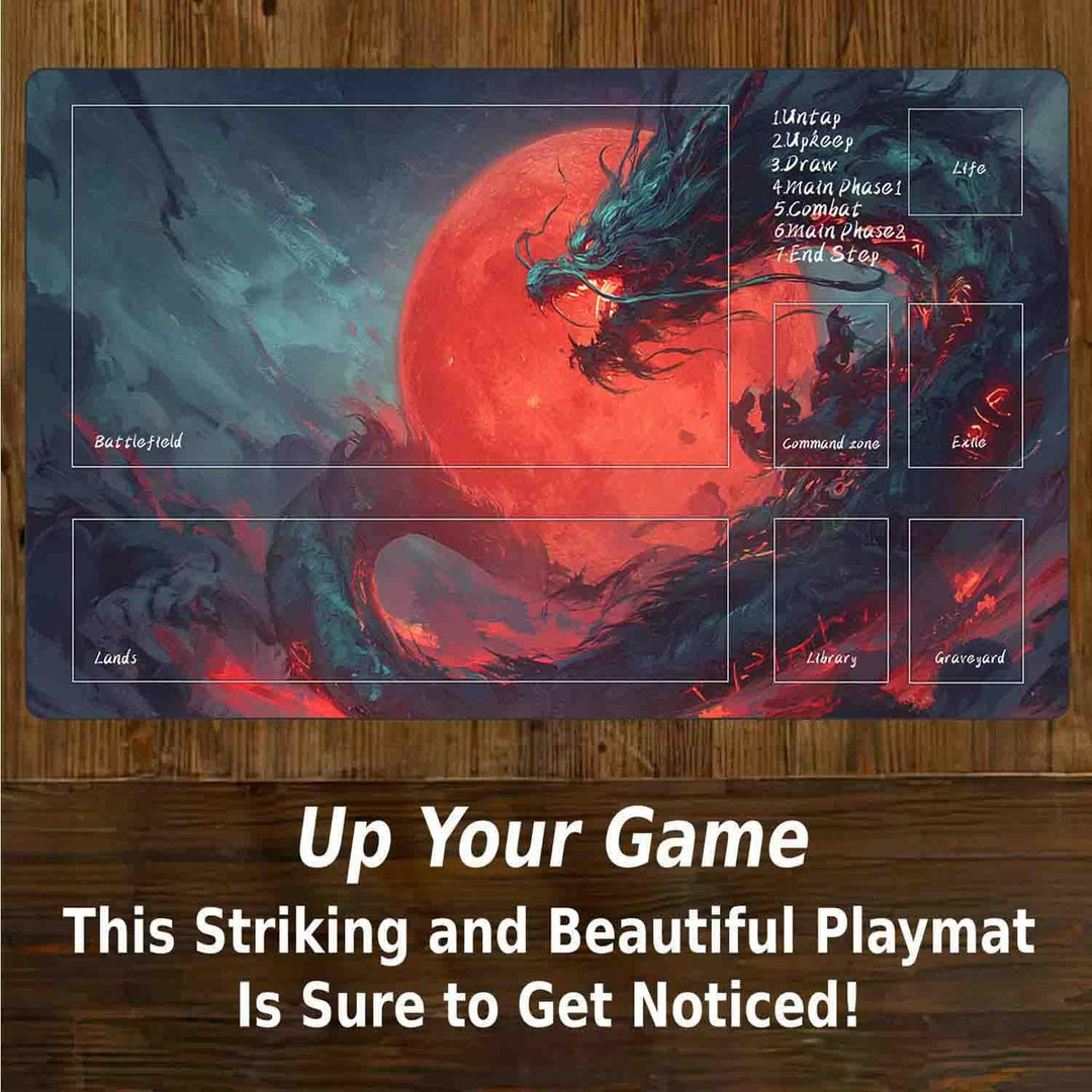 TCG MTG Spielmatte 24 × 14 - Premium-Spielmatte mit genähtem Rand mit glatter Stoffoberfläche und ru