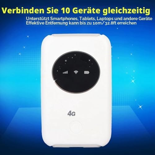 Brrnoo 5G Mobile WiFi Modem, Wireless Mobile Router 300 Mbit/s, Entsperrter 5G WiFi SIM-Kartensteckp