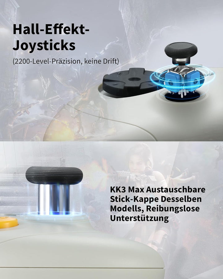 GuliKit Elves 2 Pro Wireless Controller für Switch 1/2 (Cremefarben), Cremefarben