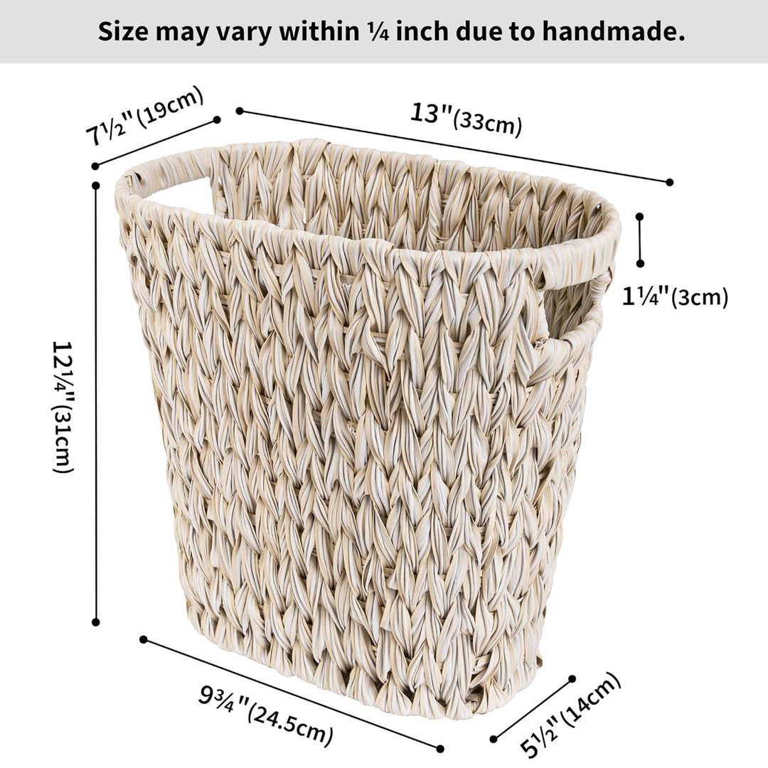GRANNY SAYS Wicker Papierkorb, Geflochtener Mülleimer, Wasserdichter Abfalleimer mit Griffen, Gefloc