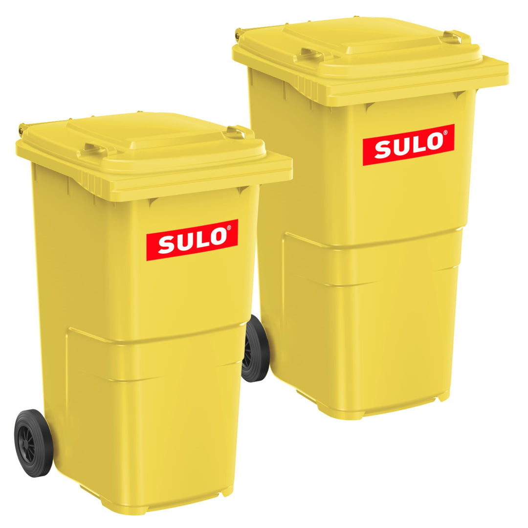 plasteo SULO Mülltonnen 2X 240L HD-PE UV-beständig Made in Germany 2x Gelb, 2x Gelb