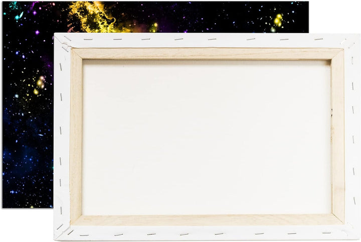 deyoli atemberaubende bunte Galaxie im Format: 80x60 als Leinwandbild, Motiv fertig gerahmt auf Echt