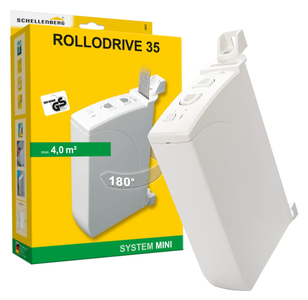 Schellenberg 22637 Elektrischer Gurtwickler Aufputz RolloDrive 35, bis 4 m² Rollladenfläche, für 14