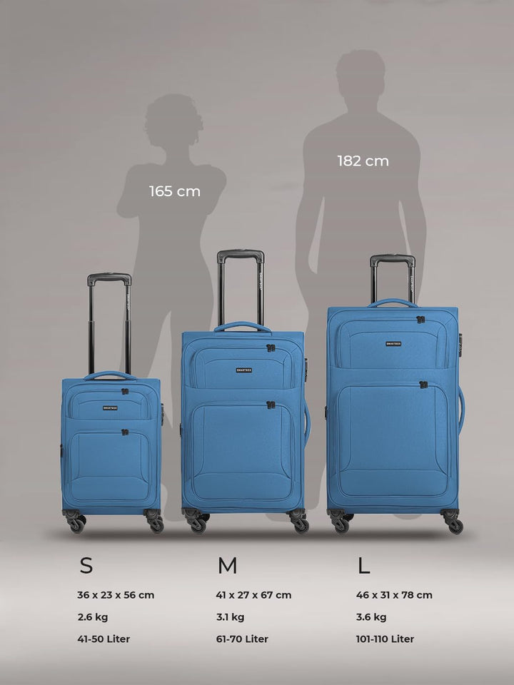 SMARTBOX Weichgepäck Check-in Koffer für Damen &amp; Herren | Mittelgrosser Trolley 41 x 27 x 67 cm | 4