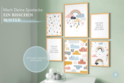 Papierschmiede® Bilder Kinderzimmer Kids Mood Poster Set Wolkentraum, Kinderzimmer Bilder Babyzimmer